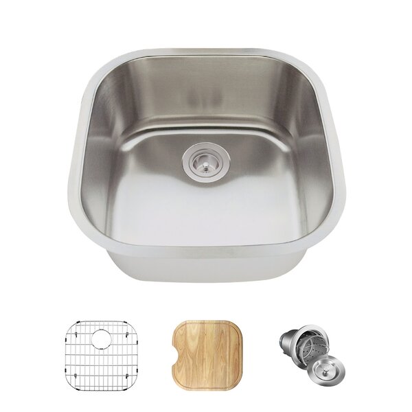 Stainless Steel 20 X 20 Undermount Bar Sink With Additional Accessories